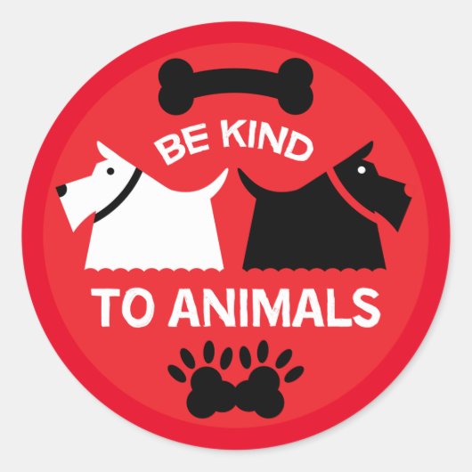 Rechten ter bescherming van het welzijn van honden ronde sticker (Voorkant)