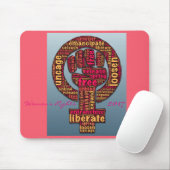 rechten van de vrouw 2017 verhoogd vuist muismat (Met muis)