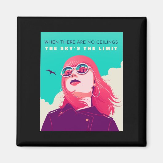 Rechten van de vrouw | De "sky" is de limietillust Magneet (Voorkant)