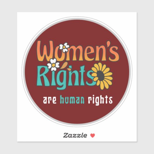 Rechten van de vrouw Mensenrechten Bloemig citaat  Sticker (Vel)