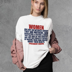 Rechten van de Vrouw Obama Quote Feministe T-shirt