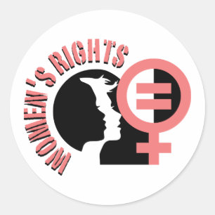 Rechten van de vrouw ronde sticker