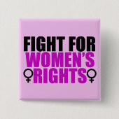 Rechten van de vrouw vierkante button 5,1 cm (Voorkant)