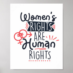 Rechten van de vrouw zijn mensenrechten Feministis Poster