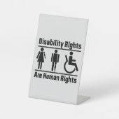 Rechten van gehandicapten zijn mensenrechten reclamebord met voetstuk (Voorkant)