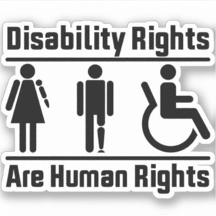 Rechten van gehandicapten zijn mensenrechten sticker