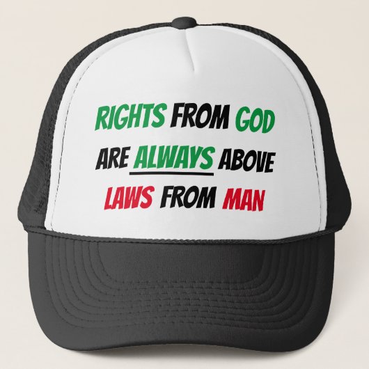 Rechten van God Trucker Hat Pet (Voorkant)