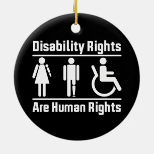 Rechten voor mensen met een handicap zijn mensenre keramisch ornament