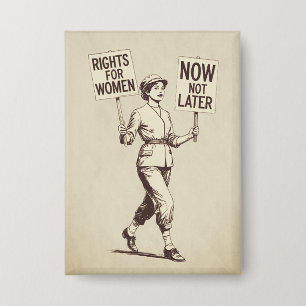 Rechten voor vrouwen,  feministische suffragette k button