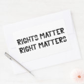 Rechten zijn belangrijk Recht is belangrijk Grunge Rechthoekige Sticker (Envelop)