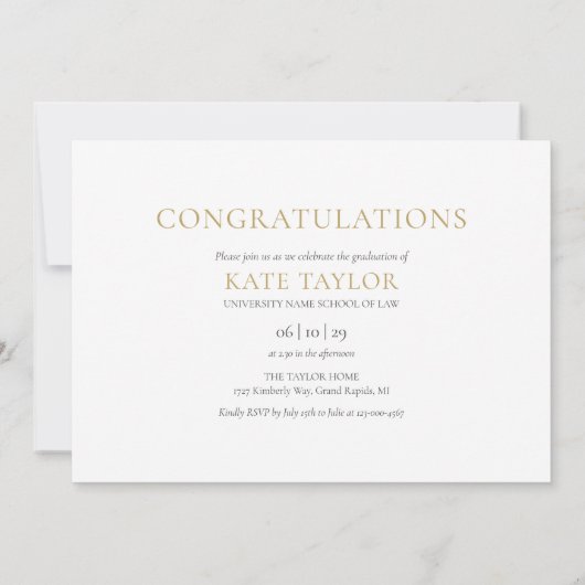 Rechtenschool 3 Foto Collage Afstudeerfeest Uitnod Kaart (Achterkant)