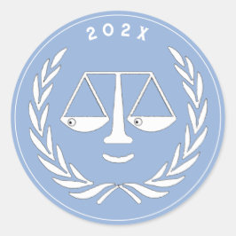 Rechtenschool afgestudeerd ronde sticker