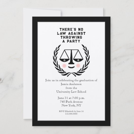 Rechtenschool Afstudeerfeest Uitnodiging (Voorkant)