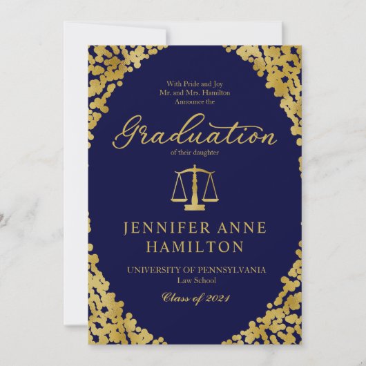 Rechtenschool Afstuderen aankondiging van ouders (Voorkant)