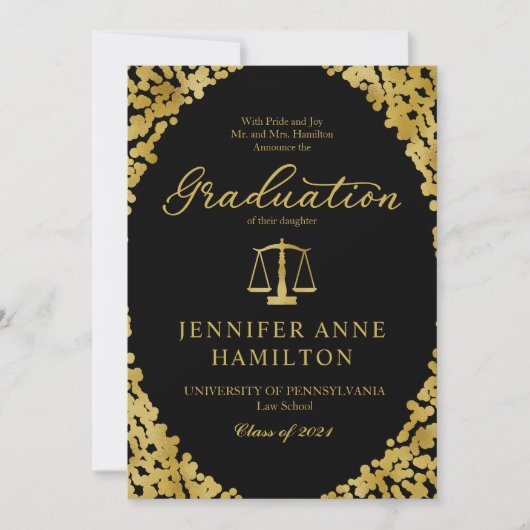 Rechtenschool Afstuderen aankondiging van ouders (Voorkant)