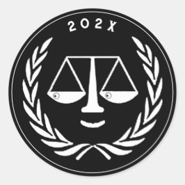 Rechtenschool Afstuderen Afgestudeerde Ronde Sticker