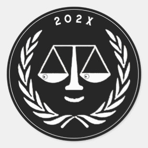 Rechtenschool Afstuderen Afgestudeerde Ronde Sticker