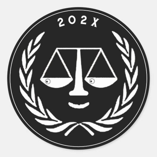 Rechtenschool Afstuderen Afgestudeerde Ronde Sticker (Voorkant)