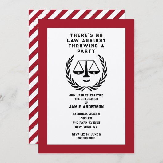 Rechtenschool Afstuderen Kaart (Voorkant / Achterkant)