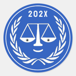 Rechtenschool Afstuderen Ronde Sticker