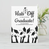 Rechtenschool Hats Off Afstudeerfoto Afstudeerfees Kaart (Staand voorkant)