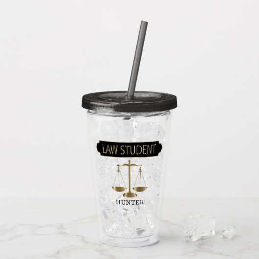 Rechtenstudent - Personaliseren Acryl Drinkbeker (Achterkant ijs)