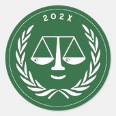 Rechtenstudie Ronde Sticker (Voorkant)