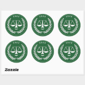 Rechtenstudie Ronde Sticker (Vel)
