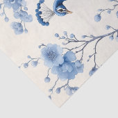 Rechter Bloemtakken Blauw Delfts Pauw Decoupage Tissuepapier (Detail)