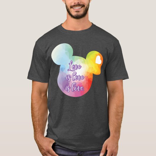 Rechter Borst Liefde Is Liefde retro T-shirt (Voorkant)