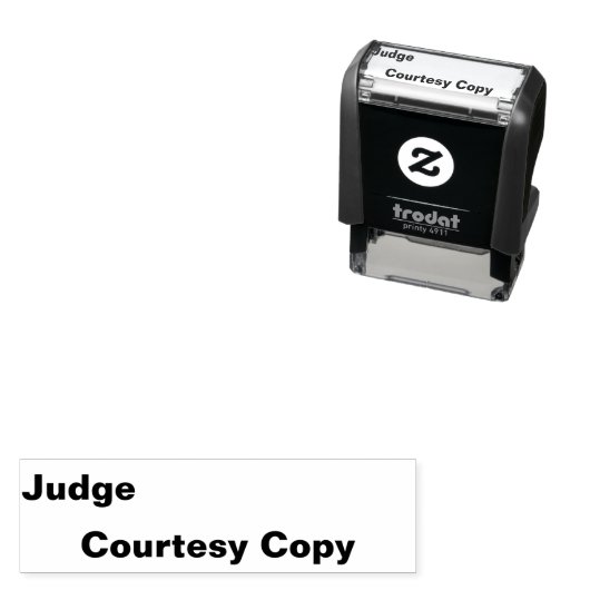 Rechter Courtesy Copy Stamp Zelfinktende Stempel (In situ)