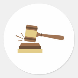 Rechter Gavel Ronde Sticker
