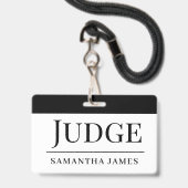 Rechter Gepersonaliseerde Naambadge Badge (Voorzijde met lanyard)