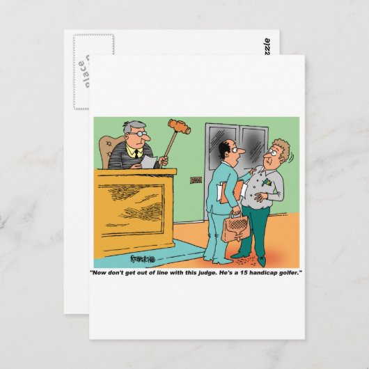 Rechter Holds Long Handled Gavel Briefkaart (Voorkant / Achterkant)