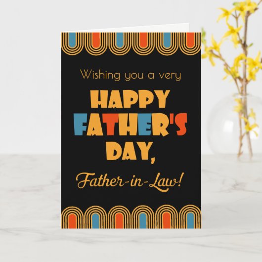 Rechter-in-rechte Vaderdag decostijl op zwart Kaart (Gele Bloem)