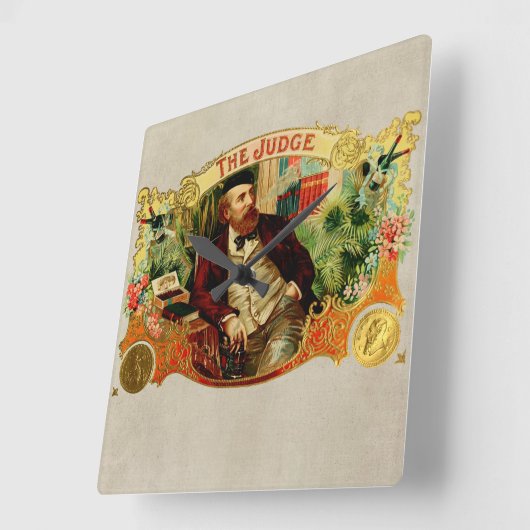 Rechter  kaartje Etiket Vierkante Klok (Hoek)