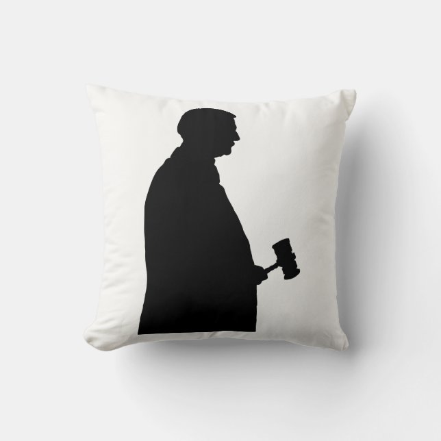Rechter met Gavel Silhouette Kussen (Voorkant)