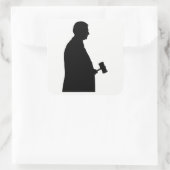 Rechter met Gavel Silhouette Vierkante Sticker (Tas)
