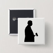 Rechter Met Hamer Silhouet Vierkante Button 5,1 Cm (Voorkant /achterkant)