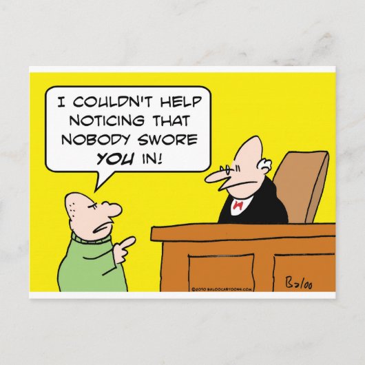 rechter niemand heeft je gezworen briefkaart (Voorkant)