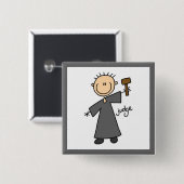 Rechter Stokfiguur Vierkante Button 5,1 Cm (Voorkant /achterkant)
