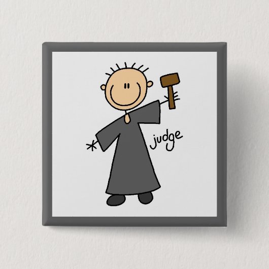 Rechter Stokfiguur Vierkante Button 5,1 Cm (Voorkant)