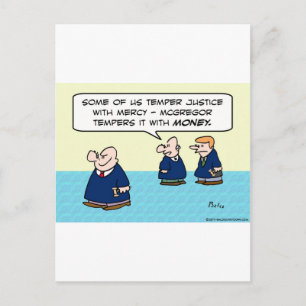 Rechter temper gerechtigheid met geld van genade briefkaart