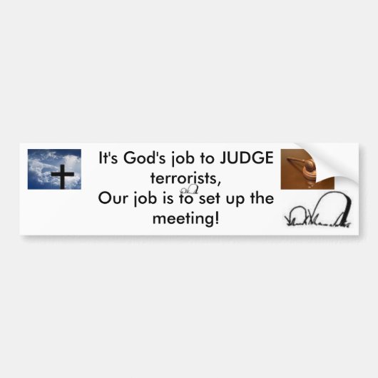 rechter-terrorist bumpersticker (Voorkant)