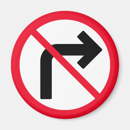 Rechterbocht verboden | Rood cirkelteken | Magneet