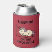 Rechterdriehoek en een eenhoorn slapen blikjeskoeler (Blikje Voorkant)