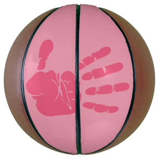 Rechterhand roze mini basketbal (Verticaal)