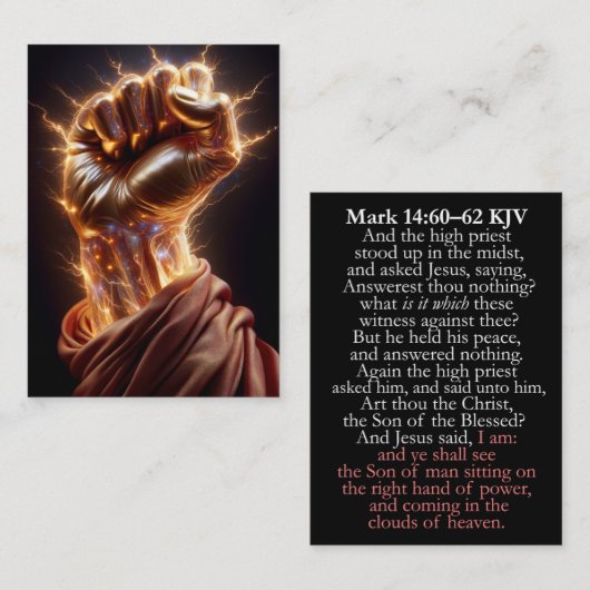 Rechterhand van de macht - Mark 14:60-62 KJV Kaart Visitekaartje (Voorkant / Achterkant)