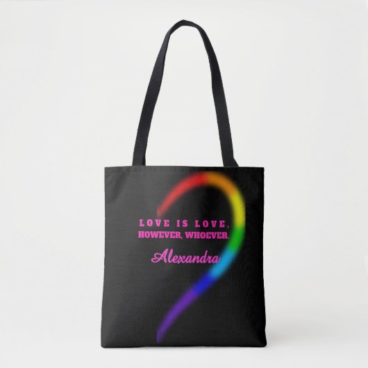 Rechterhelft bijpassend koppel trots hart aangepas tote bag (Voorkant)