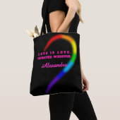 Rechterhelft bijpassend koppel trots hart aangepas tote bag (Dichtbij)